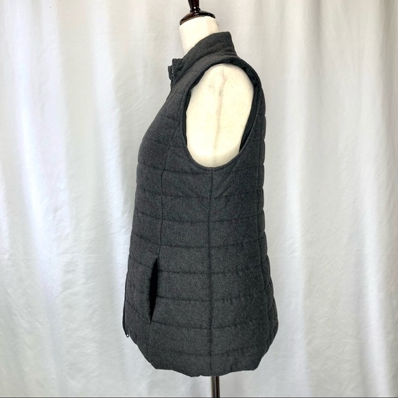 J. Jill dark heather grey puffer vest in brushed flannel type fabric XS - Picture 6 of 9